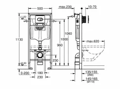 GROHE Solido 3 en 1 Set - Estructura de soporte + placa Arena Cosmopolitan, cromada + soportes Negro