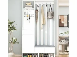Clearance Guardarropa con 3 cajones, 1 puerta y zapatero - 100 x 35 x 180 cm - MDF - Armario De Entrada