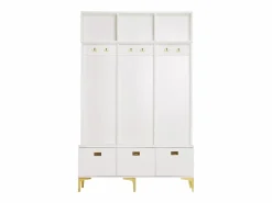 Online Guardarropa con banco, 3 puertas y perchero - 120 x 23,5 x 191,5 - Tablero de partículas - Color Armario De Entrada