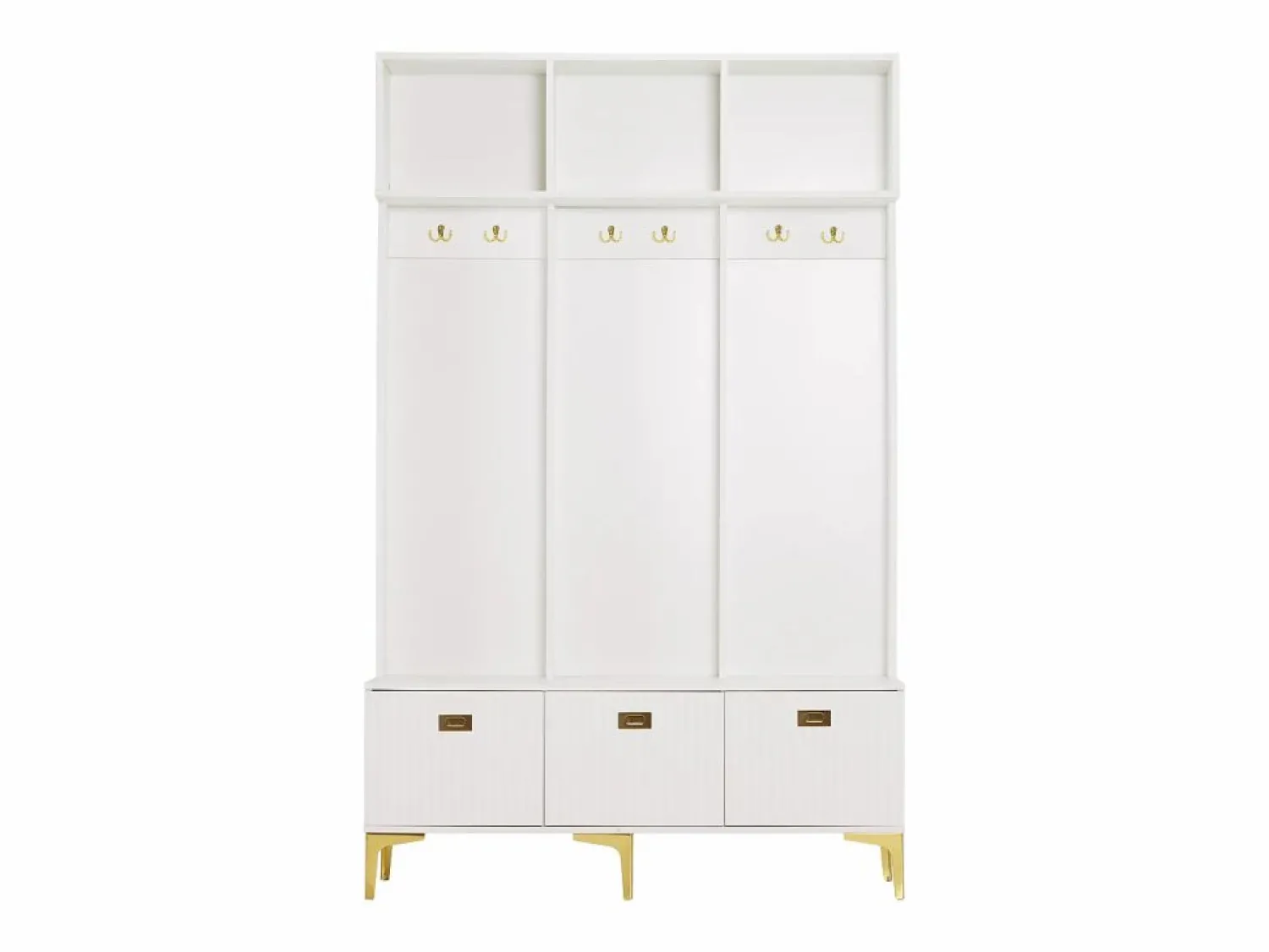 Online Guardarropa con banco, 3 puertas y perchero - 120 x 23,5 x 191,5 - Tablero de partículas - Color Armario De Entrada