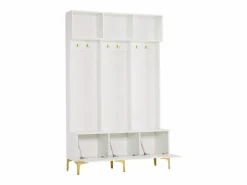 Online Guardarropa con banco, 3 puertas y perchero - 120 x 23,5 x 191,5 - Tablero de partículas - Color Armario De Entrada