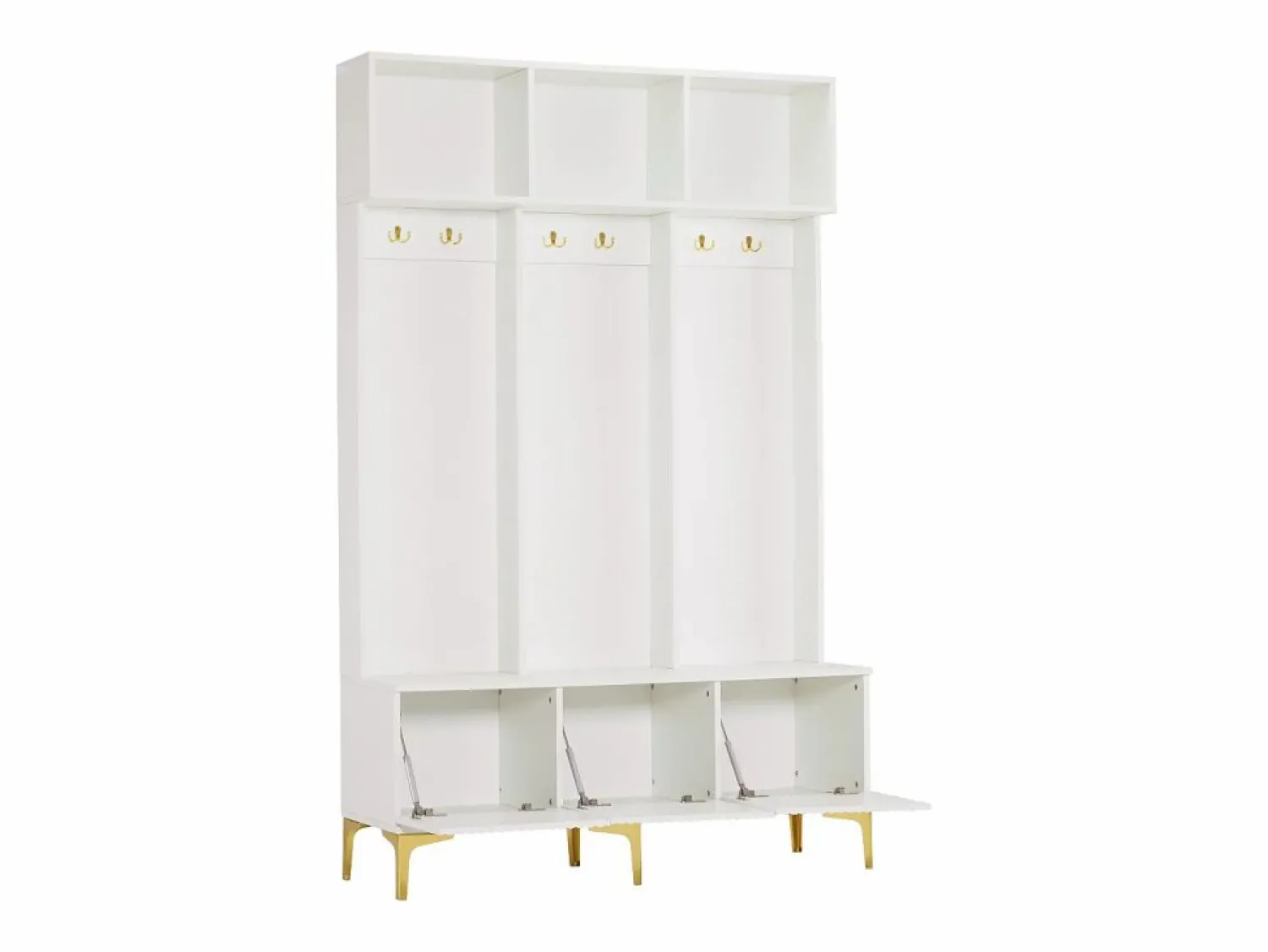 Online Guardarropa con banco, 3 puertas y perchero - 120 x 23,5 x 191,5 - Tablero de partículas - Color Armario De Entrada
