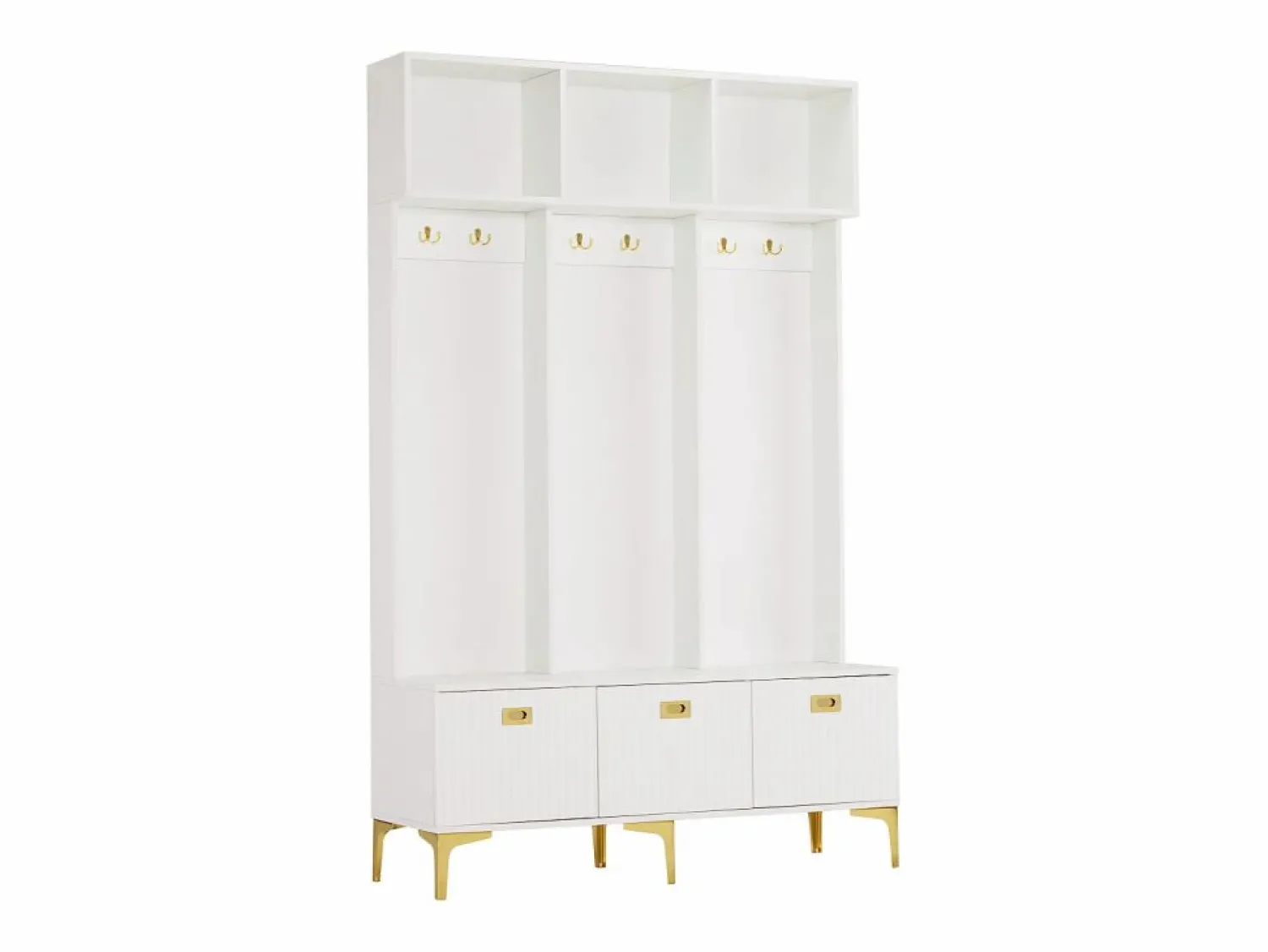 Online Guardarropa con banco, 3 puertas y perchero - 120 x 23,5 x 191,5 - Tablero de partículas - Color Armario De Entrada