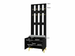 Best Guardarropa con perchero y banco zapatero - 60,5x35,2x180,5 cm - Tablero de partículas - Armario De Entrada