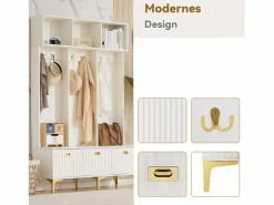 ModernLuxe Guardarropa de entrada moderno - con perchero y zapatero -