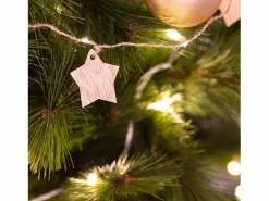 Best Guirnalda de Luces LED Estrella Madera con Batería 2,2m 3000K Cálido Guirnalda Luminosa