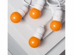 Ledkia Guirnalda Exterior con Bombillas LED E27 5.5m IP65 Blanco Naranja