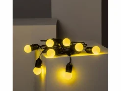 Best Guirnalda Exterior con Bombillas LED E27 5.5m IP65 Negro Amarillo Guirnalda Luminosa