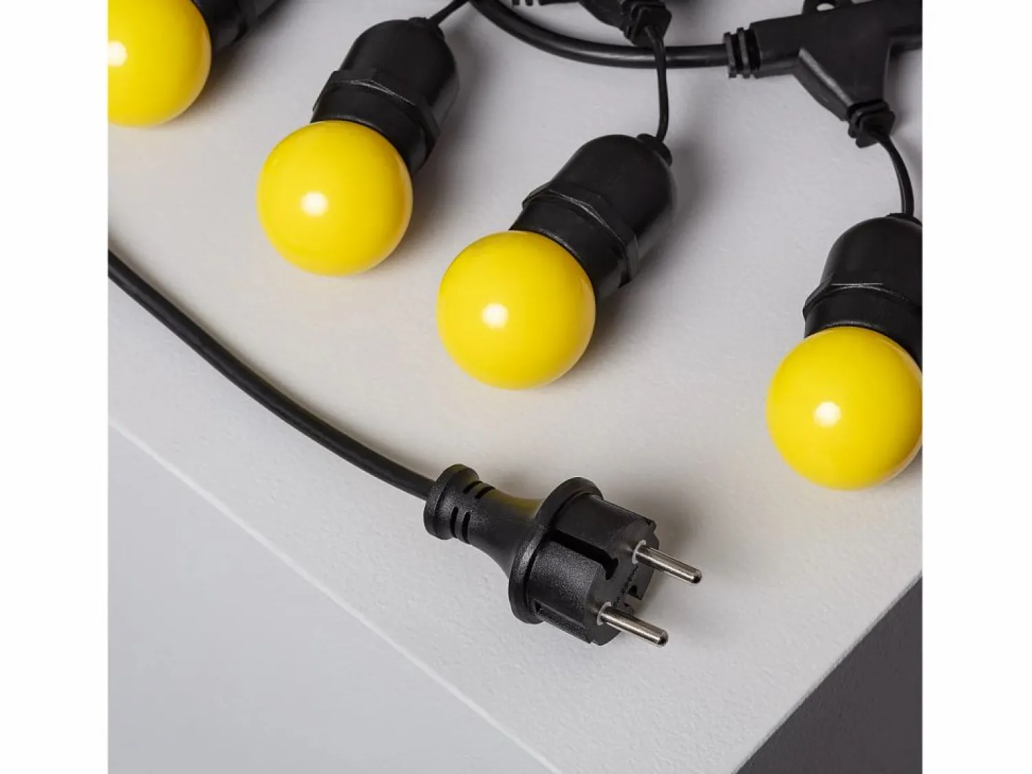 Best Guirnalda Exterior con Bombillas LED E27 5.5m IP65 Negro Amarillo Guirnalda Luminosa