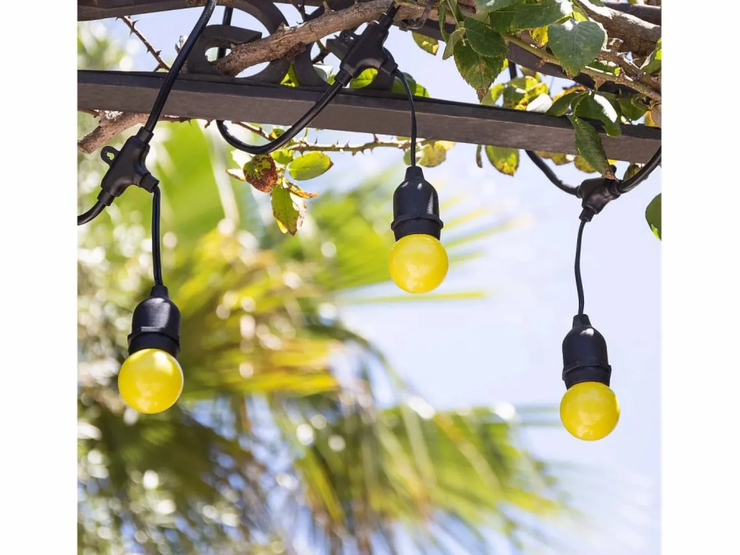 Best Guirnalda Exterior con Bombillas LED E27 5.5m IP65 Negro Amarillo Guirnalda Luminosa