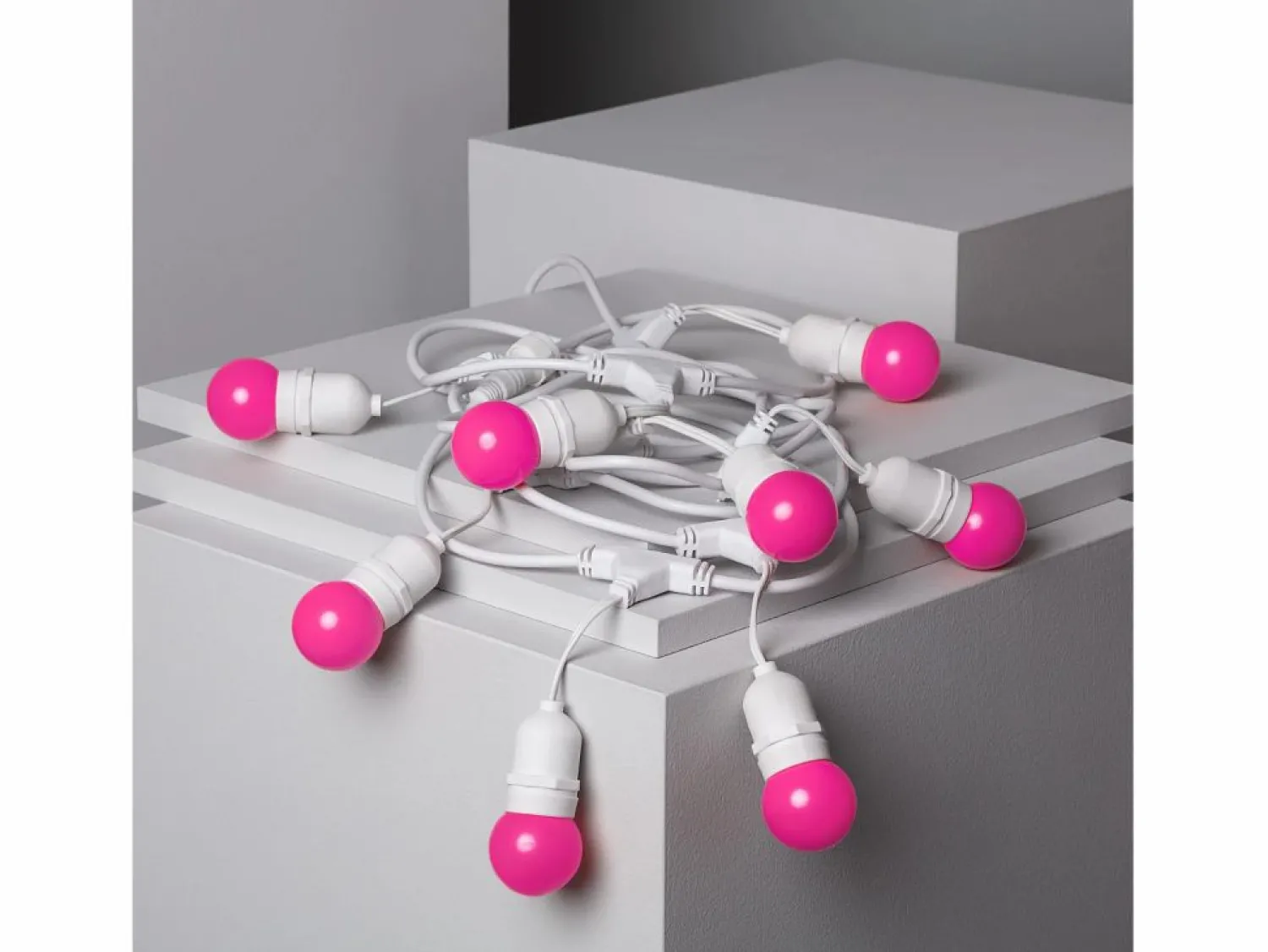 New Guirnalda Exterior con Bombillas LED E27 5.5m IP65 Blanco Rosa Guirnalda Luminosa