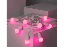 New Guirnalda Exterior con Bombillas LED E27 5.5m IP65 Blanco Rosa Guirnalda Luminosa