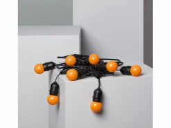 Clearance Guirnalda Exterior con Bombillas LED E27 5.5m IP65 Negro Naranja Guirnalda Luminosa