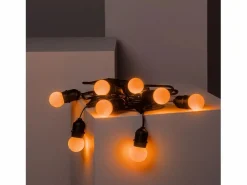Clearance Guirnalda Exterior con Bombillas LED E27 5.5m IP65 Negro Naranja Guirnalda Luminosa