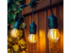 Ledkia Guirnalda Exterior con Bombillas LED E27 Filamento 5.5m IP65 Negro 2700K Cálido