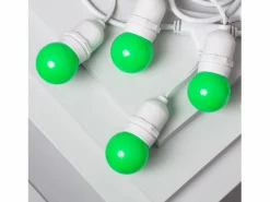 Hot Guirnalda Exterior con Bombillas LED E27 5.5m IP65 Blanco Verde Guirnalda Luminosa