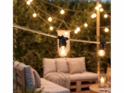 Sale Ledkia Guirnalda Hemp Naturae Luces Exterior 10 Portalámparas Textil Natural 10m IP65 10 m Marru00f3n chocolate
