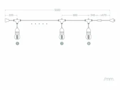 Clearance Guirnalda Luces Exterior con 8 Portalámparas E27 5.5m IP65 Guirnalda Luminosa