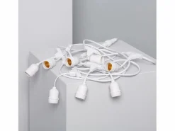 Hot Ledkia Guirnalda Luces Exterior con 8 Portalámparas E27 5.5m IP65 Blanco