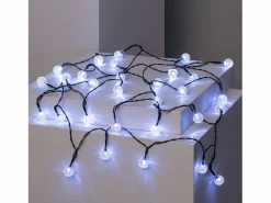 Sale Ledkia Guirnalda Solar Exterior 30 Bolas LED 5m 5000K Blanco Frío Negro
