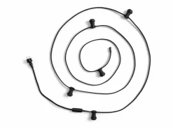 Online Ledkia Guirnaldas para Exterior IP44 Cable Eléctrico Plano con Portalámparas E27 a Medida 10 m Negro