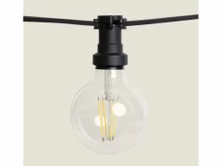 Online Ledkia Guirnaldas para Exterior IP44 Cable Eléctrico Plano con Portalámparas E27 a Medida 10 m Negro