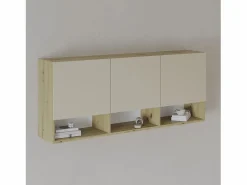Clearance haaus Armario colgante Malmo, 3 puertas, Roble/arcilla artesanal, 144 x 27 x 60 cm Armario Abierto, Vestidor