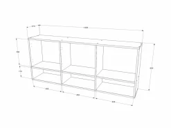 Clearance haaus Armario colgante Malmo, 3 puertas, Roble/arcilla artesanal, 144 x 27 x 60 cm Armario Abierto, Vestidor