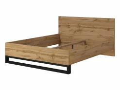 Online Meublorama Habitación completa estilo industrial colección MILOS: armario de 3 puertas, cama 160x200, cómoda, mesitas de noche, roble crudo y negro Marru00f3n