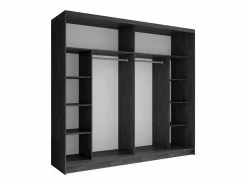 Discount Habitación completa VELTIS – Cama 180x200 LED con somier + armario + cómoda + mesitas de noche – Fresno Dormitorio Completo