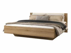 Discount Meublorama Habitación completa VERTIGO – Cama 160x200 con somier, 2 mesitas de noche, armario 4 puertas + contorno diseño Marru00f3n