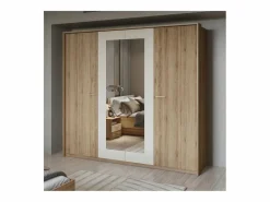 Online Habitación completa VERTIGO – Cama con almacenaje 160x200, 2 mesitas de noche, armario de 4 puertas + diseño de contorno Dormitorio Completo