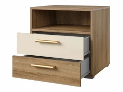 Meublorama Habitación completa VERTIGO - Cama con canapé 180x200, 2 mesitas de noche, armario de 4 puertas + marco de diseño