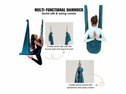 Clearance Hamaca De Yoga Aéreo SucceBuy Hamaca De Yoga Aérea 5,5 Metros Nylon Suspendido Sling Inversión Verde