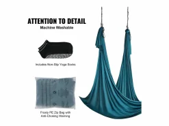 Clearance Hamaca De Yoga Aéreo SucceBuy Hamaca De Yoga Aérea 5,5 Metros Nylon Suspendido Sling Inversión Verde