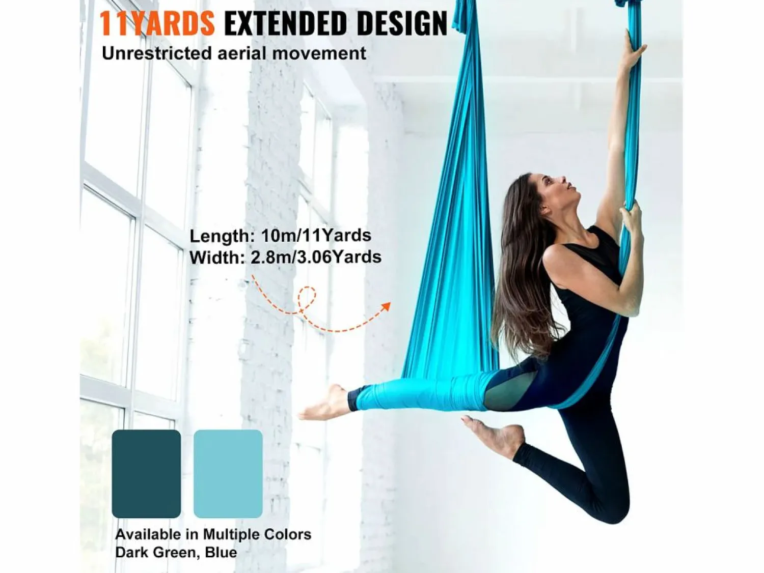 Sale Hamaca De Yoga Aéreo SucceBuy Conjunto De Hamaca De Yoga Aérea De Seda De 11 Metros Hamaca Trapecio Inversión Azul
