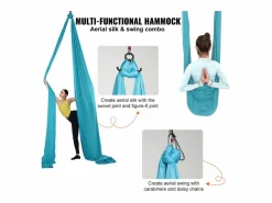 Sale Hamaca De Yoga Aéreo SucceBuy Conjunto De Hamaca De Yoga Aérea De Seda De 11 Metros Hamaca Trapecio Inversión Azul