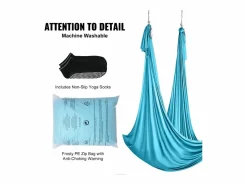 Sale Hamaca De Yoga Aéreo SucceBuy Conjunto De Hamaca De Yoga Aérea De Seda De 11 Metros Hamaca Trapecio Inversión Azul