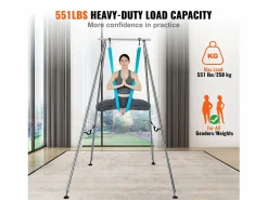 Hot Hamaca de Yoga SucceBuy, Armazón y Hamaca de Yoga Aéreo, Carga de 250 kg, Kit de Hamaca Aérea, para el Yoga Interior y Exterior, Azul