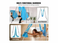 Hot Hamaca de Yoga SucceBuy, Armazón y Hamaca de Yoga Aéreo, Carga de 250 kg, Kit de Hamaca Aérea, para el Yoga Interior y Exterior, Azul