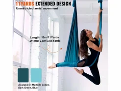 Hamaca de Yoga SucceBuy, Columpio Aéreo en Seda y Yoga, 11 m, Hamaca de Trápecio para Inversión, , Kit de Hamaca en Tela de Nailon 100 g/m²