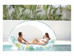 Intex Hamaca Inflable Tropical 1 Plaza 224 cm PVC Multicolor con Sombrilla y Porta Vasos