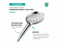 HANSGROHE Raindance Select S 120 teleducha de 3 chorros cromado