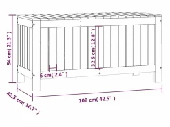 Garden Furniture Hara Caja de almacenaje jardín madera de pino 108x42,5x54 cm