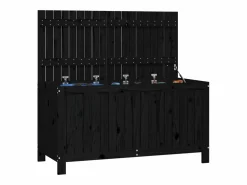 Outlet Garden Furniture Hara Caja de almacenaje jardín madera de pino negro 121x55x64 cm Gris antracita