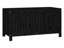 Outlet Garden Furniture Hara Caja de almacenaje jardín madera de pino negro 121x55x64 cm Gris antracita