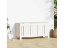 Outlet Garden Furniture Hara Caja de almacenaje jardín madera de pino 108x42,5x54 cm Blanco