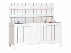 Outlet Garden Furniture Hara Caja de almacenaje jardín madera de pino 108x42,5x54 cm Blanco