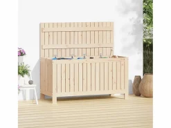Outlet Hara Caja de almacenaje jardín madera maciza de pino 115x49x60 cm Baúl De Jardín