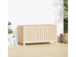 Outlet Hara Caja de almacenaje jardín madera maciza de pino 115x49x60 cm Baúl De Jardín